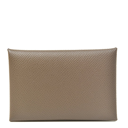 Hermes Epsom Calvi Card Case Etoupe 1 of 8