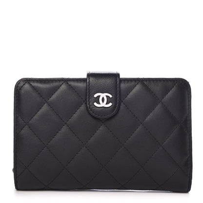 Chanel Lambskin Quilted Zipped Pocket Wallet Black 1 of 8