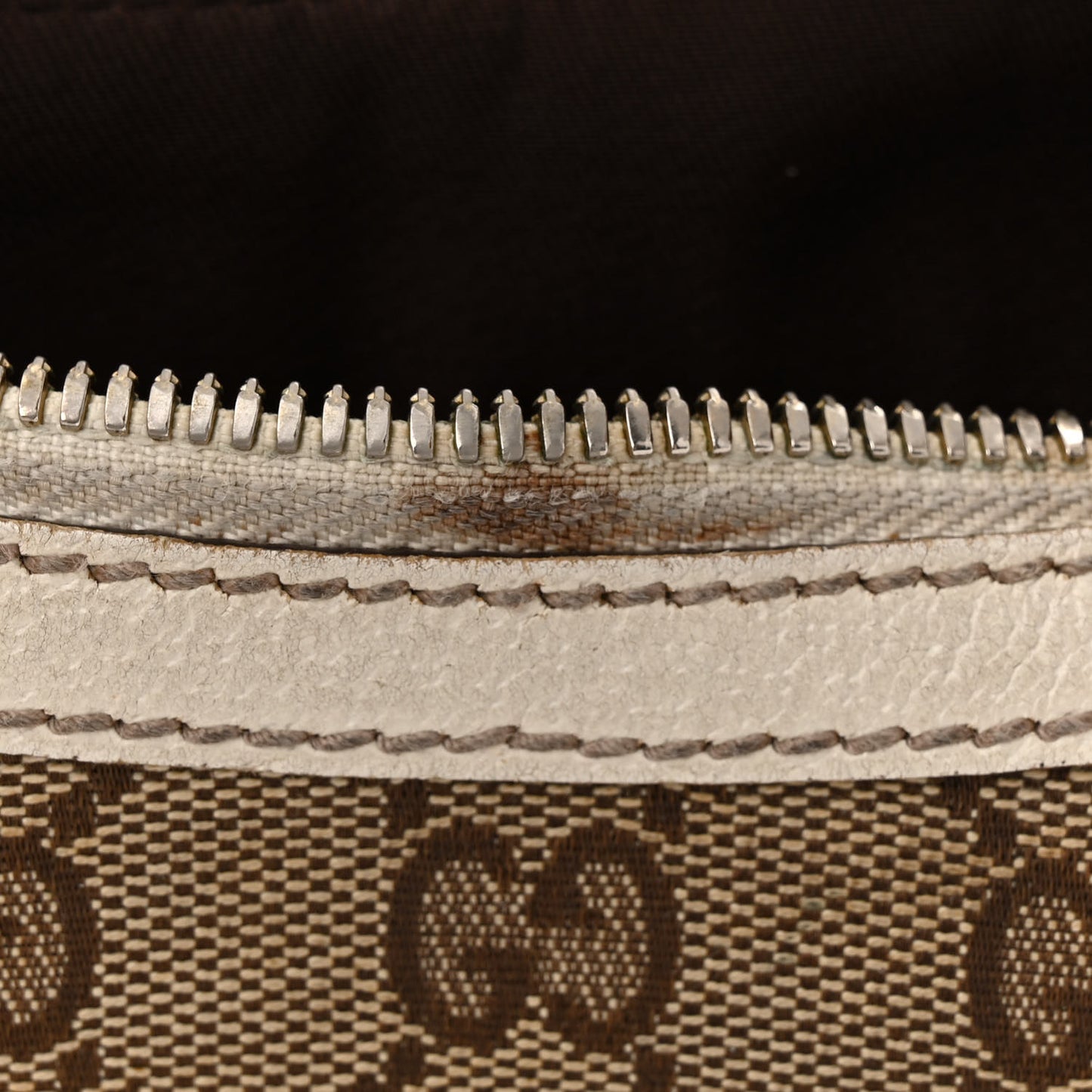 Monogram Bamboo Horsebit Hobo Off White