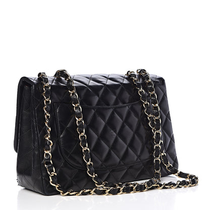 Chanel Lambskin Quilted Jumbo Single Flap Black 3 of 17