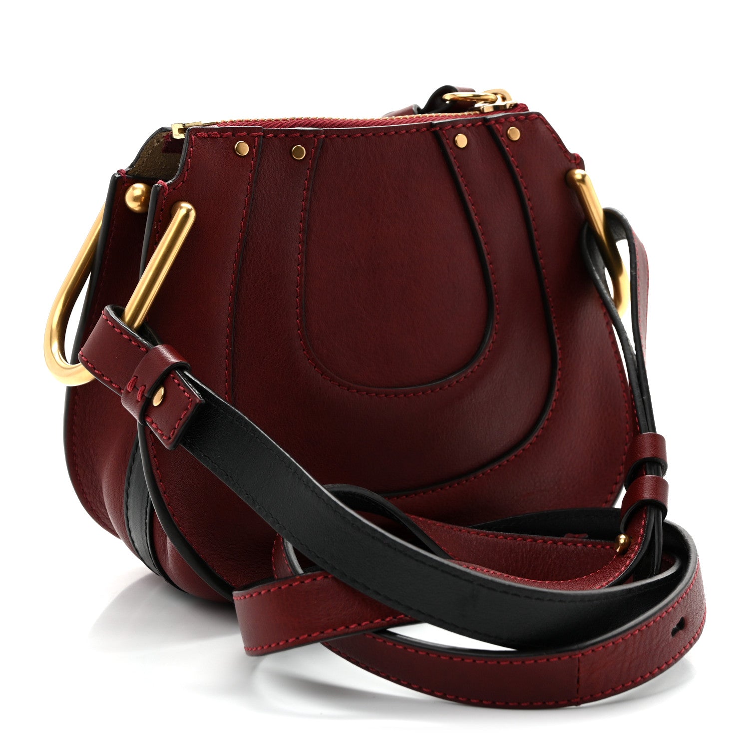 Chloe Grained Calfskin Nano Hayley Hobo Sienna Red 3 of 10