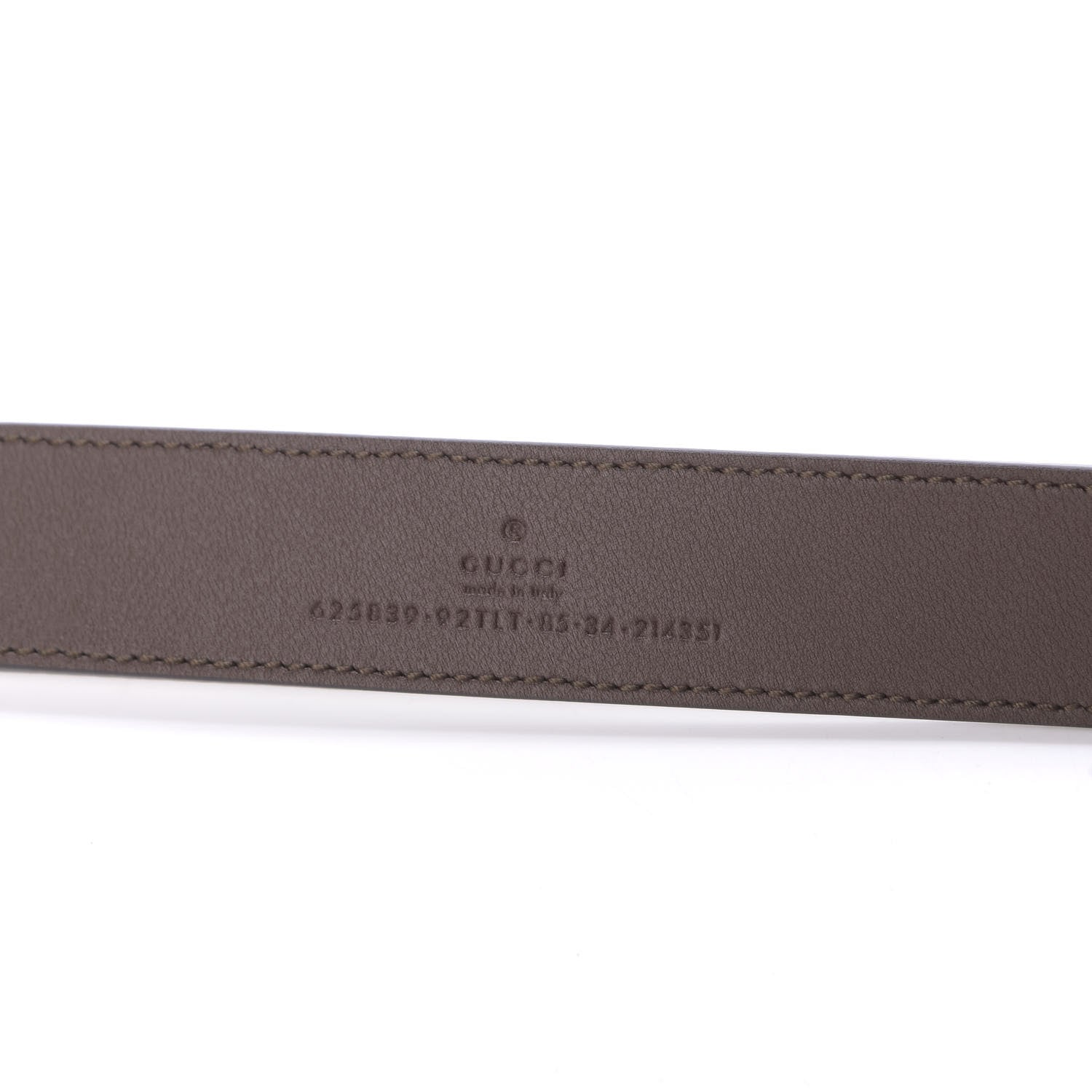 Gucci GG Supreme Monogram Matte Plutone Calfskin Double G 30mm Belt 85 34 Beige Ebony New Acero 6 of 7
