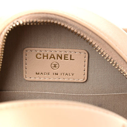 Chanel Lambskin Quilted Chanel 19 Round Clutch With Chain Beige 5 of 9