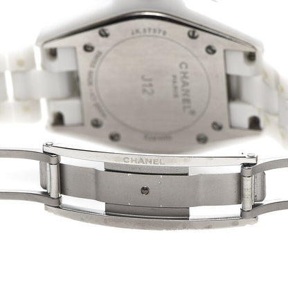 Chanel Stainless Steel Ceramic Diamond Dial 33mm J12 Quartz Watch White 7 of 8