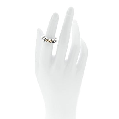 David Yurman Sterling Silver 18K Yellow Gold Cable Loop Ring 49 4.75 2 of 4