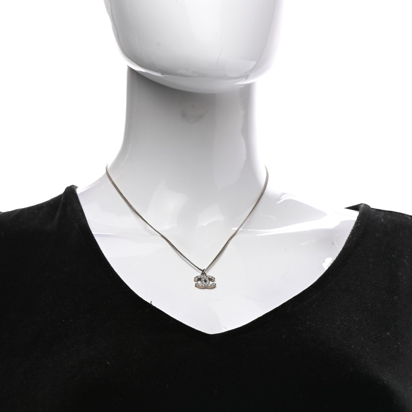Crystal Timeless CC Necklace Silver
