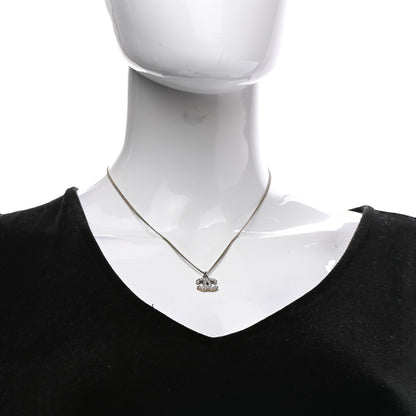 Chanel Crystal Timeless CC Necklace Silver 2 of 7