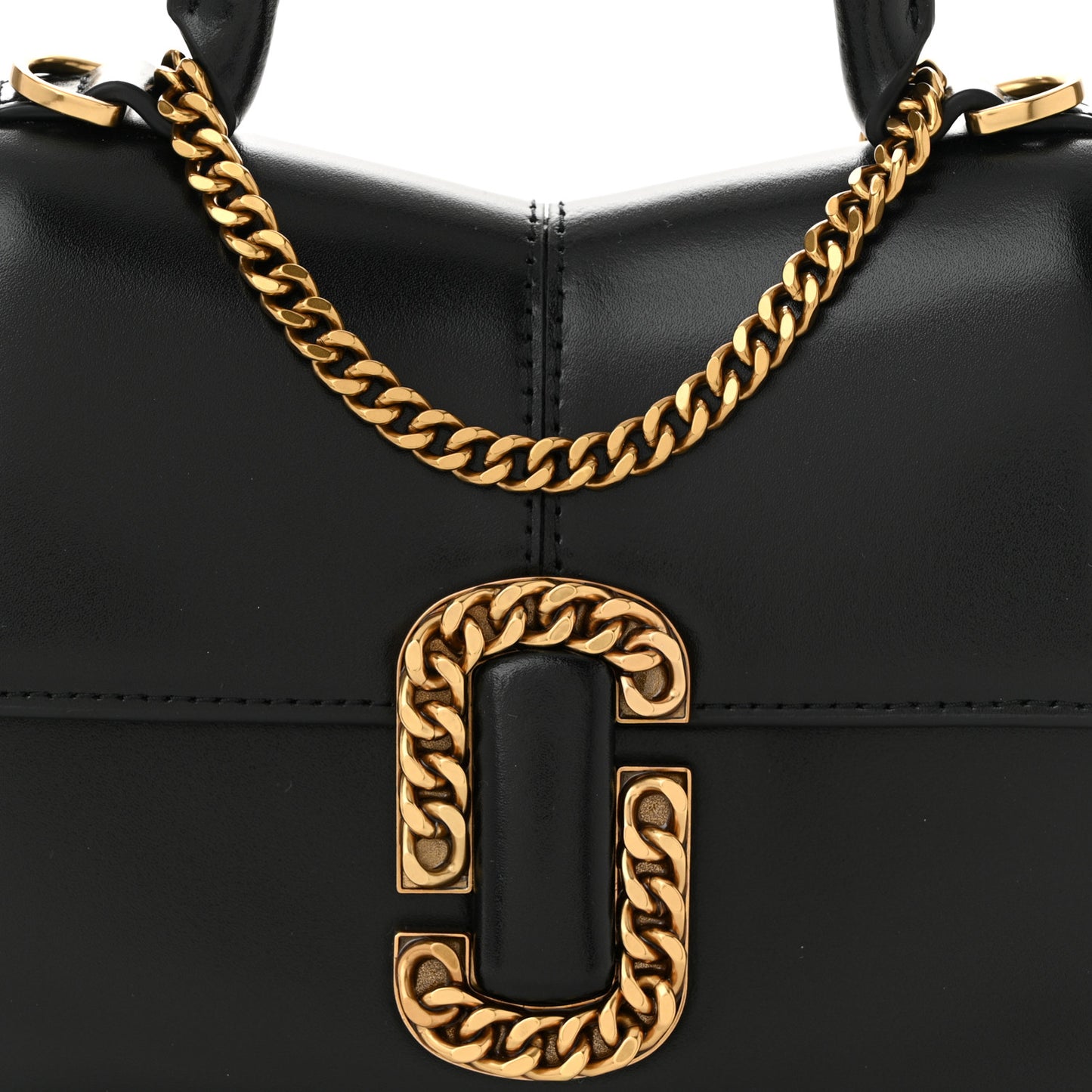 Calfskin The St Marc Mini Top Handle Bag  Black