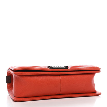 Chanel Caviar Quilted Medium Boy Flap Bright Orange 4 of 9