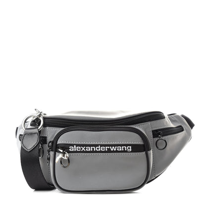 Alexander Wang Nylon Logo Printed Attica Belt Bag Reflective Silver 1 of 9