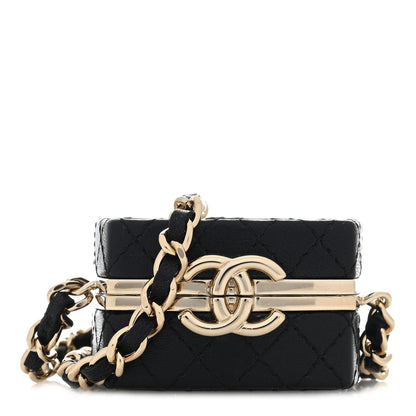 Chanel Lambskin Quilted Small Beauty Box Clutch With Chain Black 1 of 5