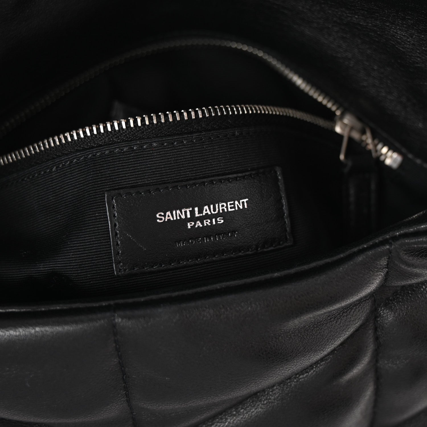 Saint Laurent Lambskin Quilted Small Loulou Puffer Monogram Chain Satchel Black 6 of 9