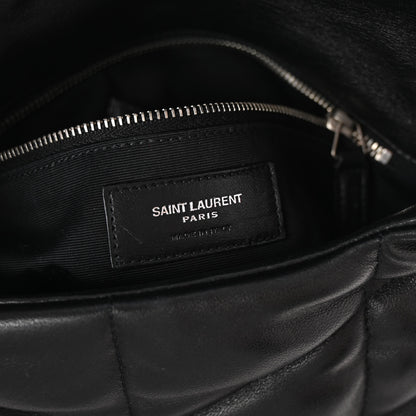 Saint Laurent Lambskin Quilted Small Loulou Puffer Monogram Chain Satchel Black 6 of 9