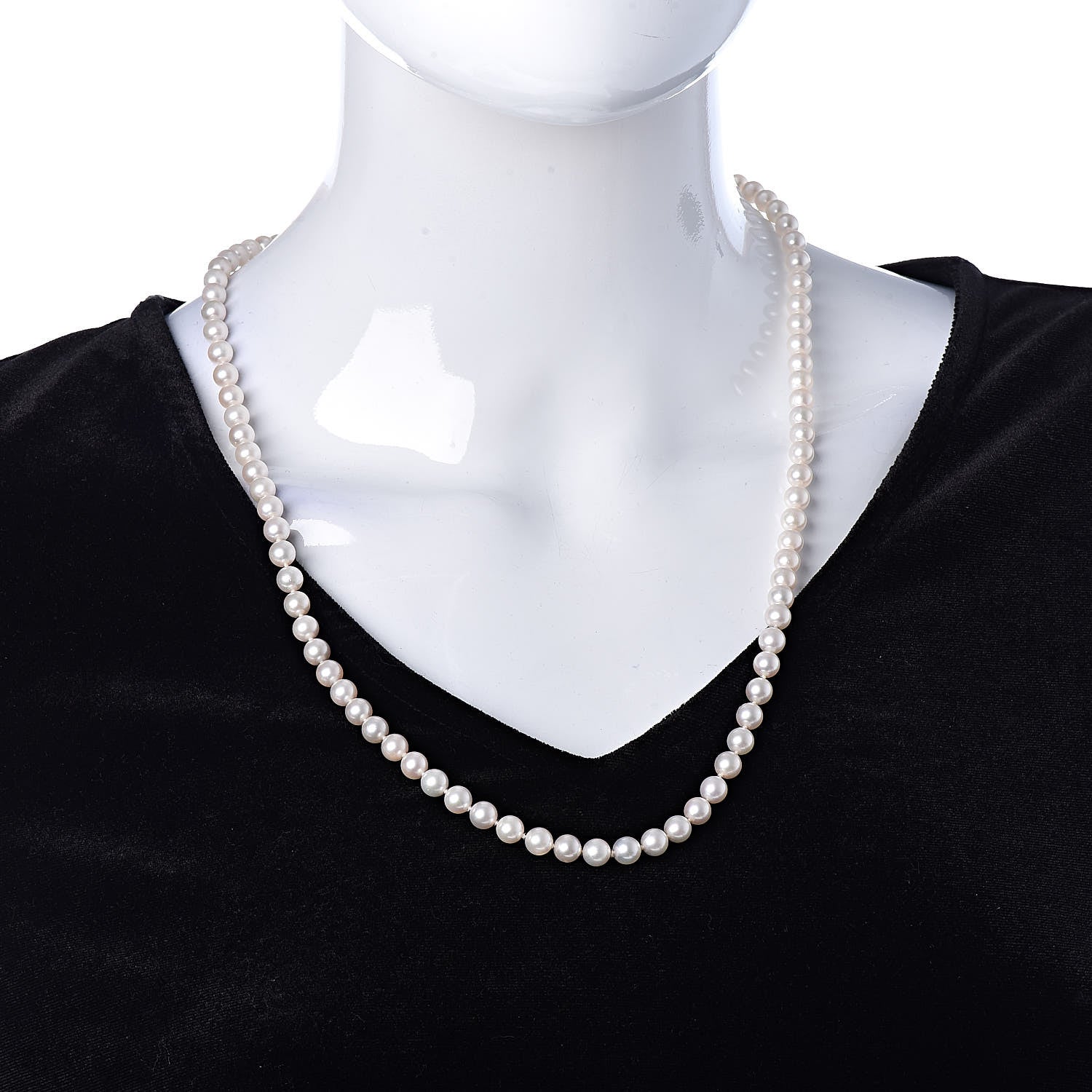 Mikimoto 18K White Gold Akoya Pearl 6-6.5mm Strand Necklace 25" 2 of 7
