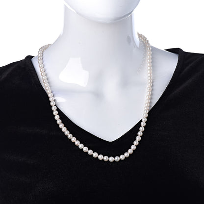 Mikimoto 18K White Gold Akoya Pearl 6-6.5mm Strand Necklace 25" 2 of 7