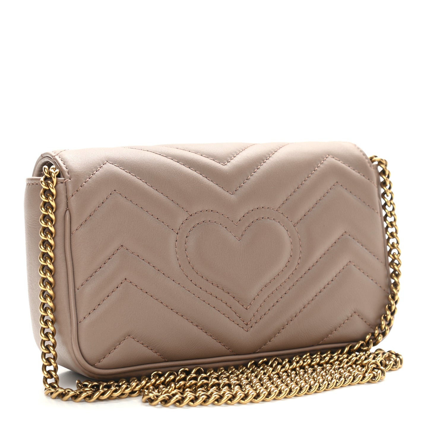 Calfskin Matelasse Super Mini GG Marmont Shoulder Bag Porcelain Rose