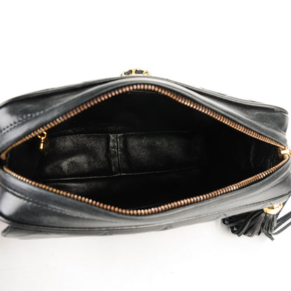Chanel Lambskin Quilted Tassel Flap Camera Case Black 5 of 7