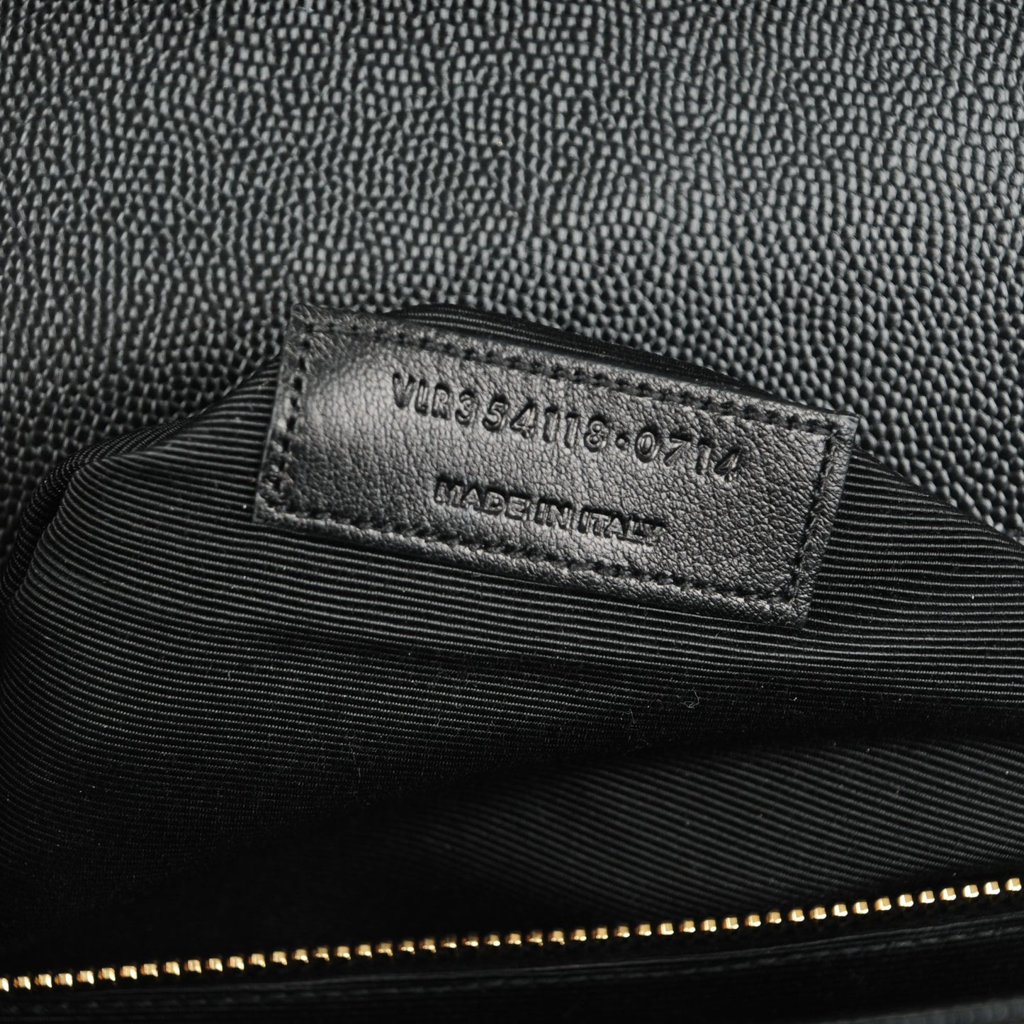 Grain De Poudre Matelasse Chevron Large Monogram Satchel Black