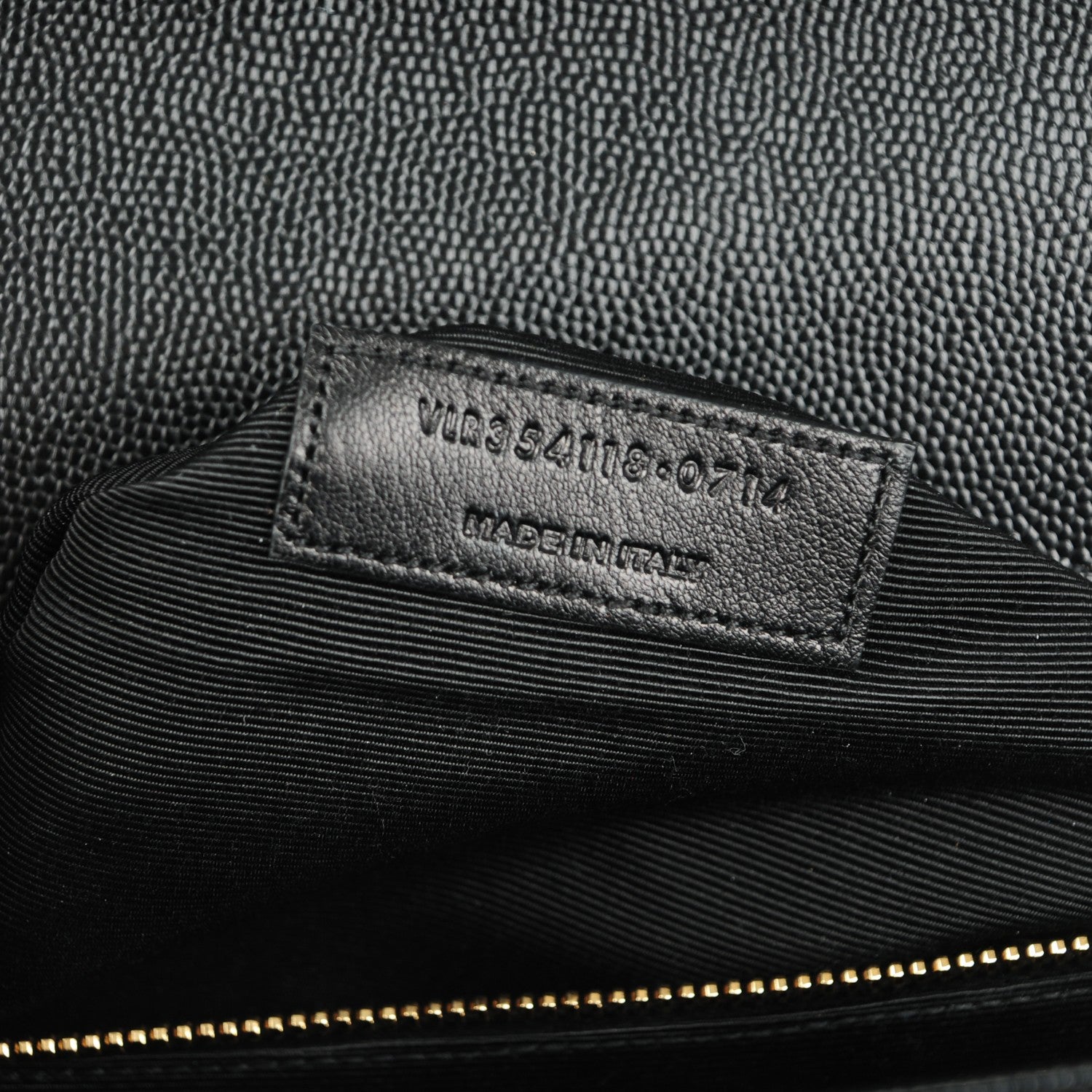 Saint Laurent Grain De Poudre Matelasse Chevron Large Monogram Satchel Black 7 of 9