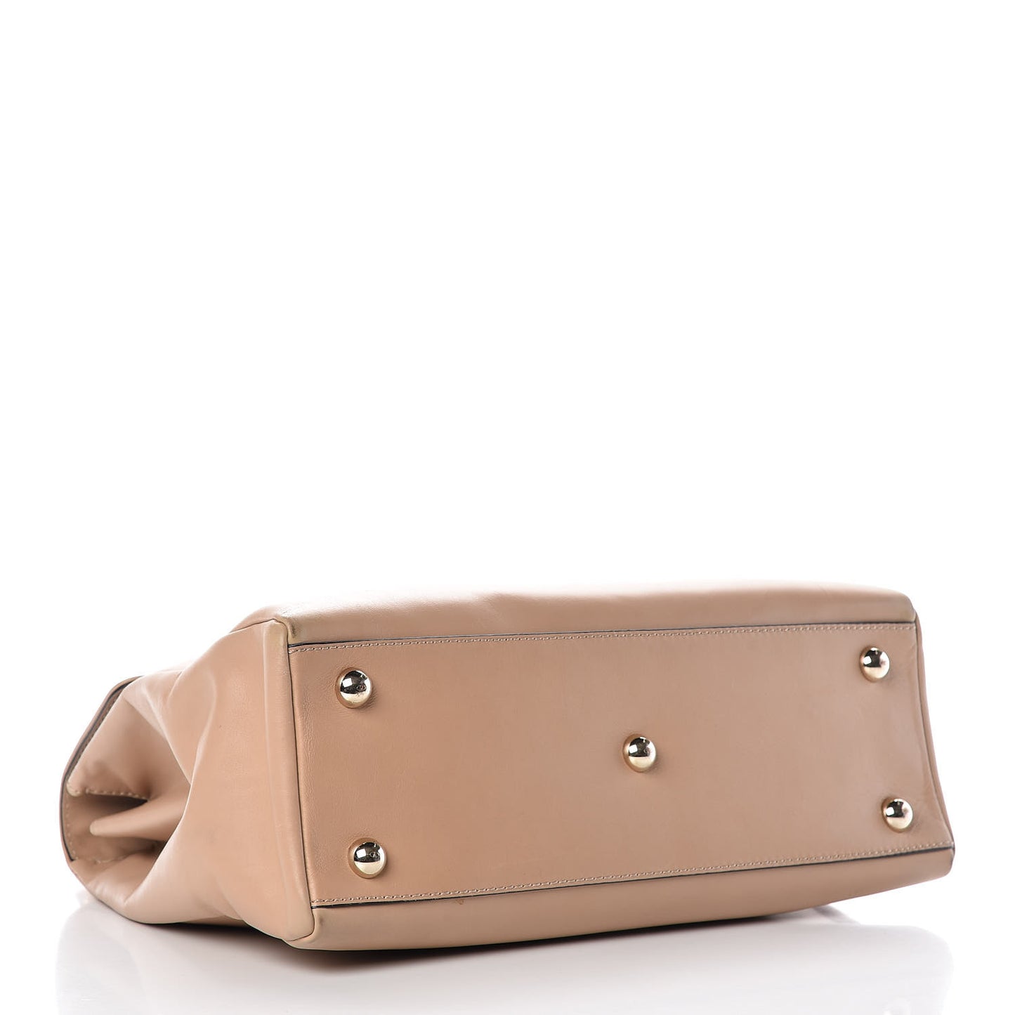 Vitello Large Rockstud Flap Satchel Poudre