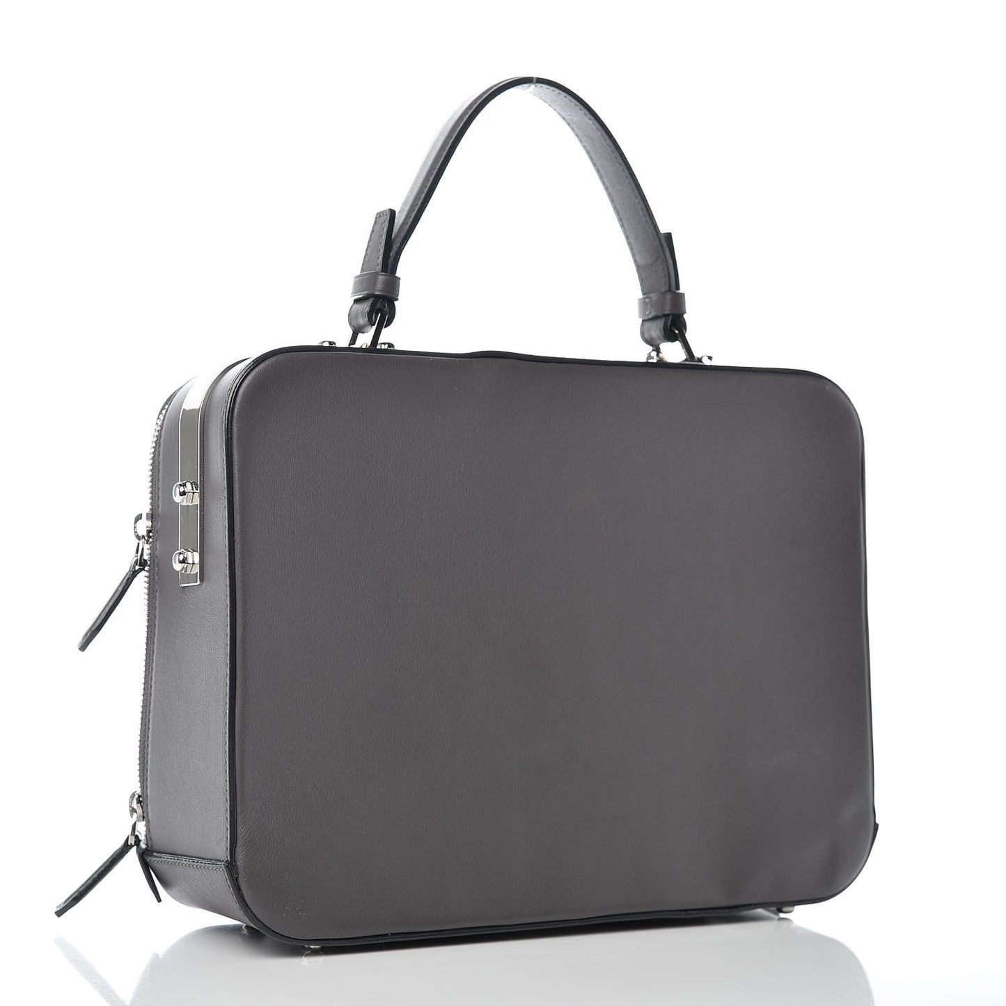 Calfskin Top Handle Bag Mono Grey