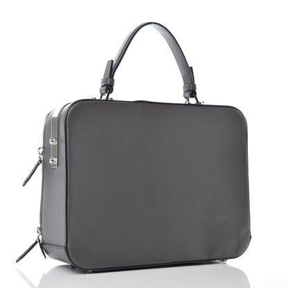 MCM Calfskin Top Handle Bag Mono Grey 3 of 10