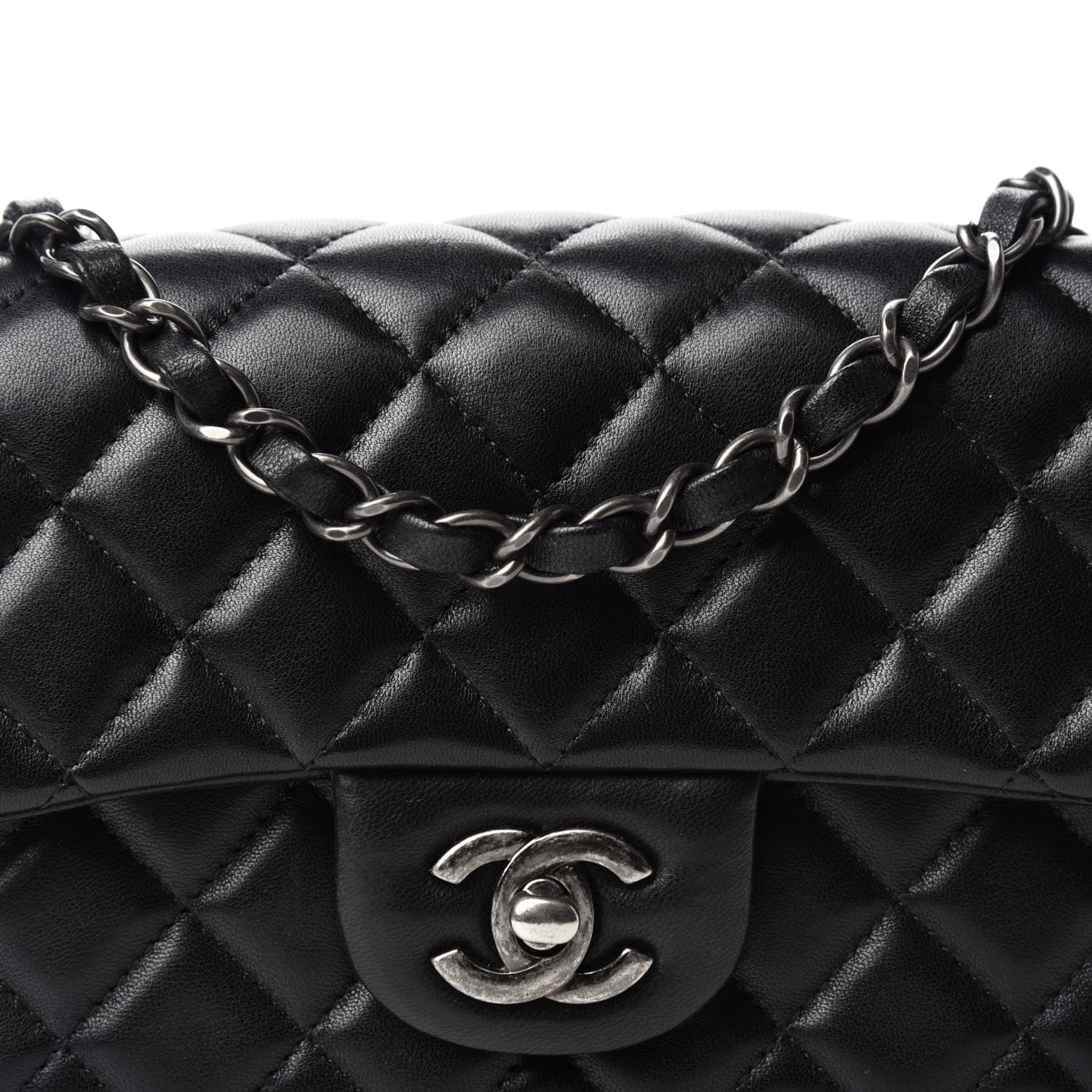Chanel Lambskin Quilted Mini Rectangular Flap Black 10 of 10