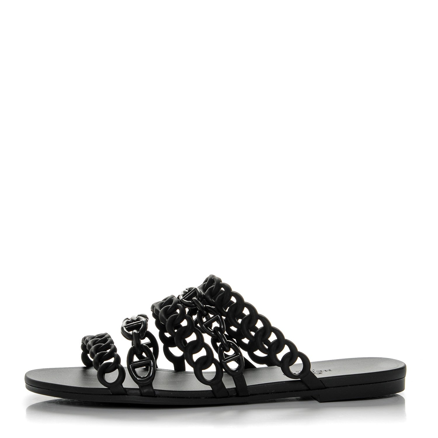 Hermes Rubber Chaine d'Ancre Nude Sandals 35 Black 1 of 9