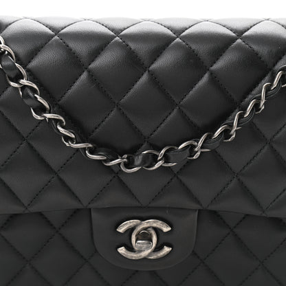 Chanel Lambskin Quilted Medium Double Flap Black 8 of 10