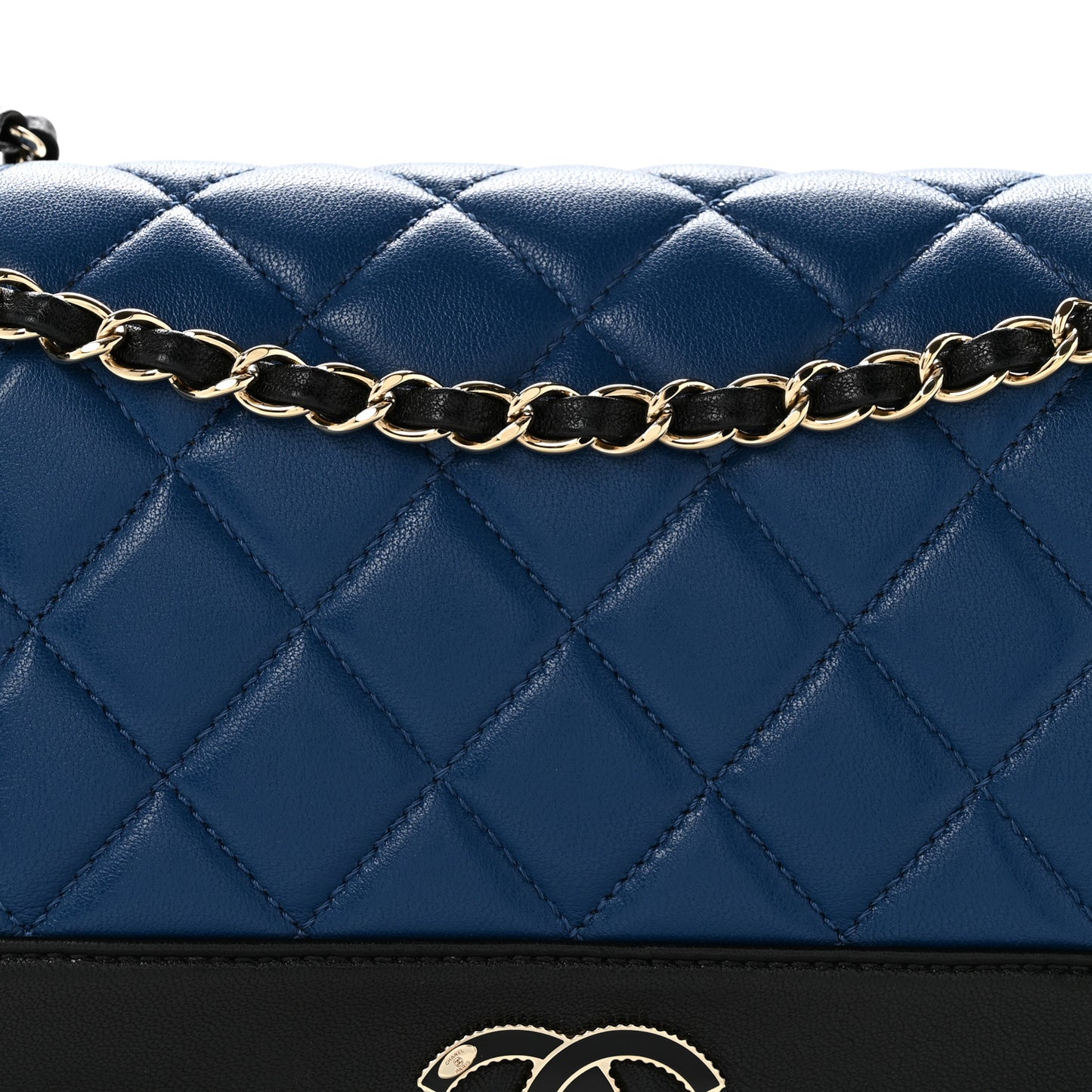 Sheepskin Quilted Vintage Mademoiselle Flap Blue Black