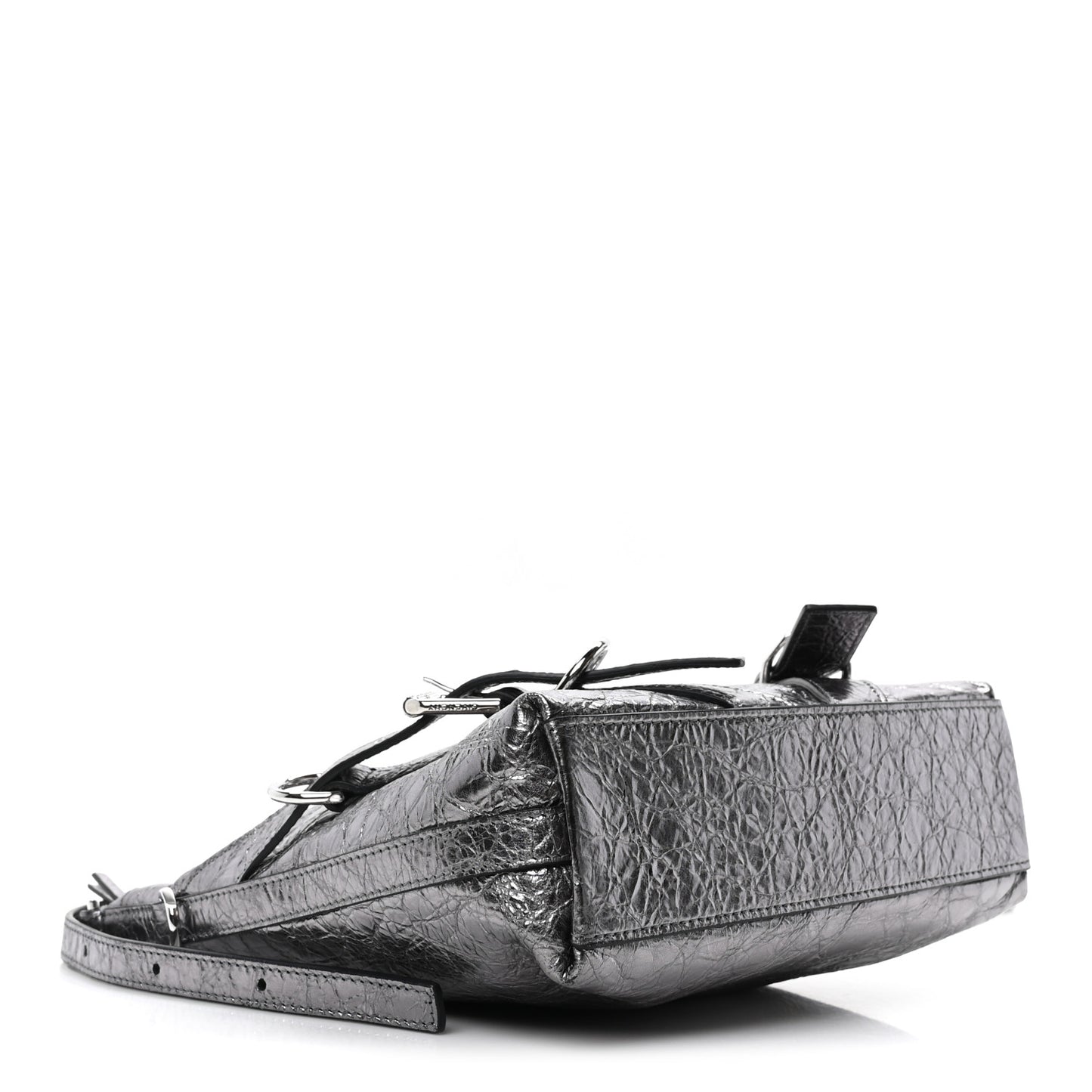 Metallic Calfskin Small Voyou Bag Silver