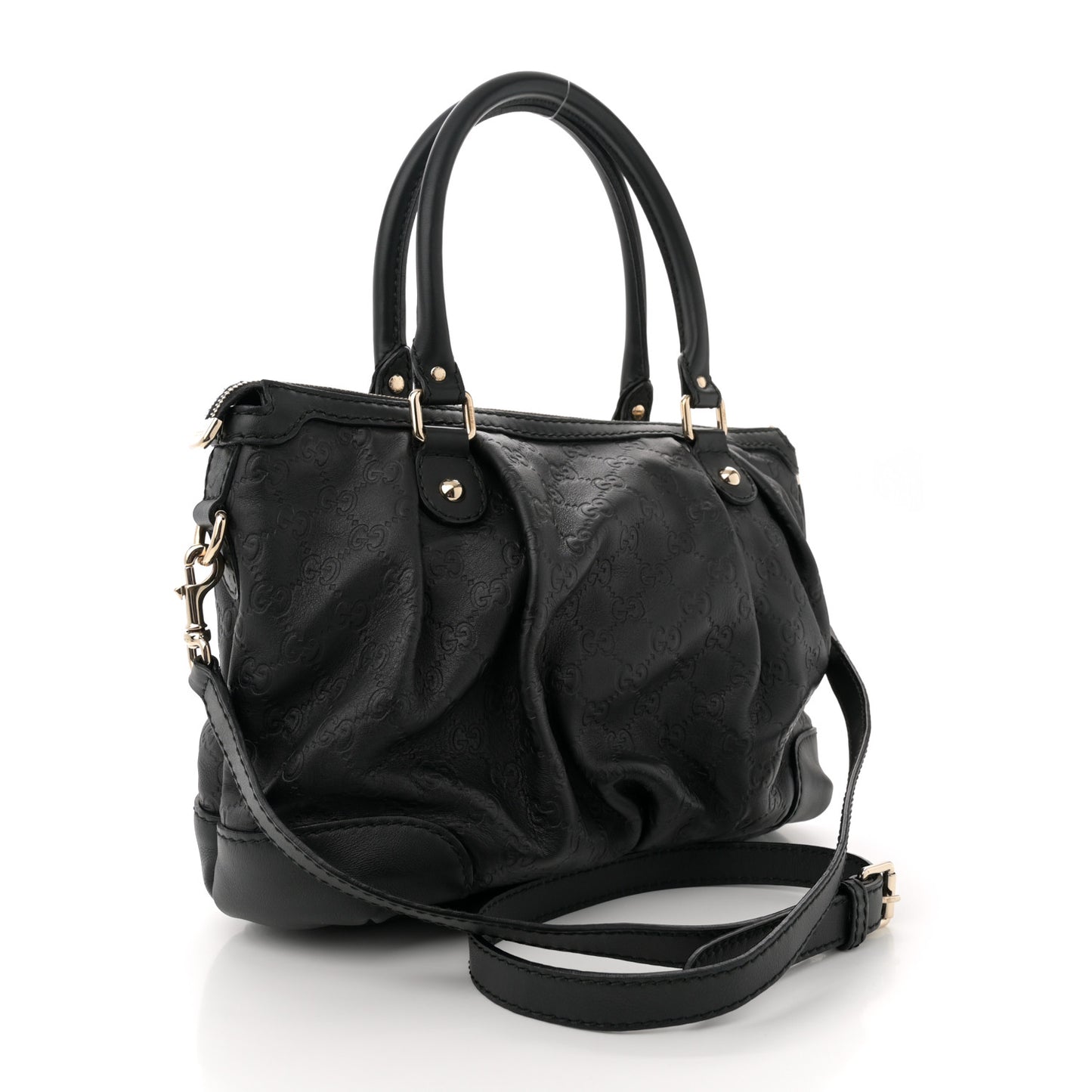 Guccissima Medium Sukey Top Handle Tote Black