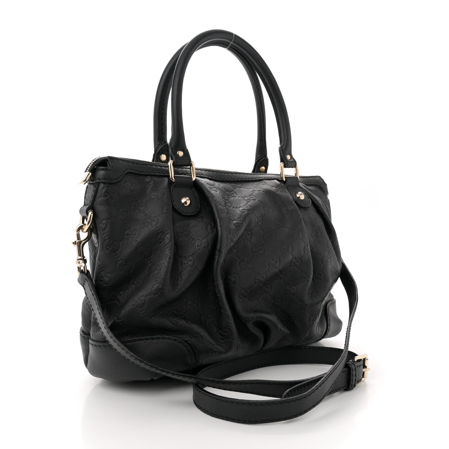 Gucci Guccissima Medium Sukey Top Handle Tote Black 2 of 12