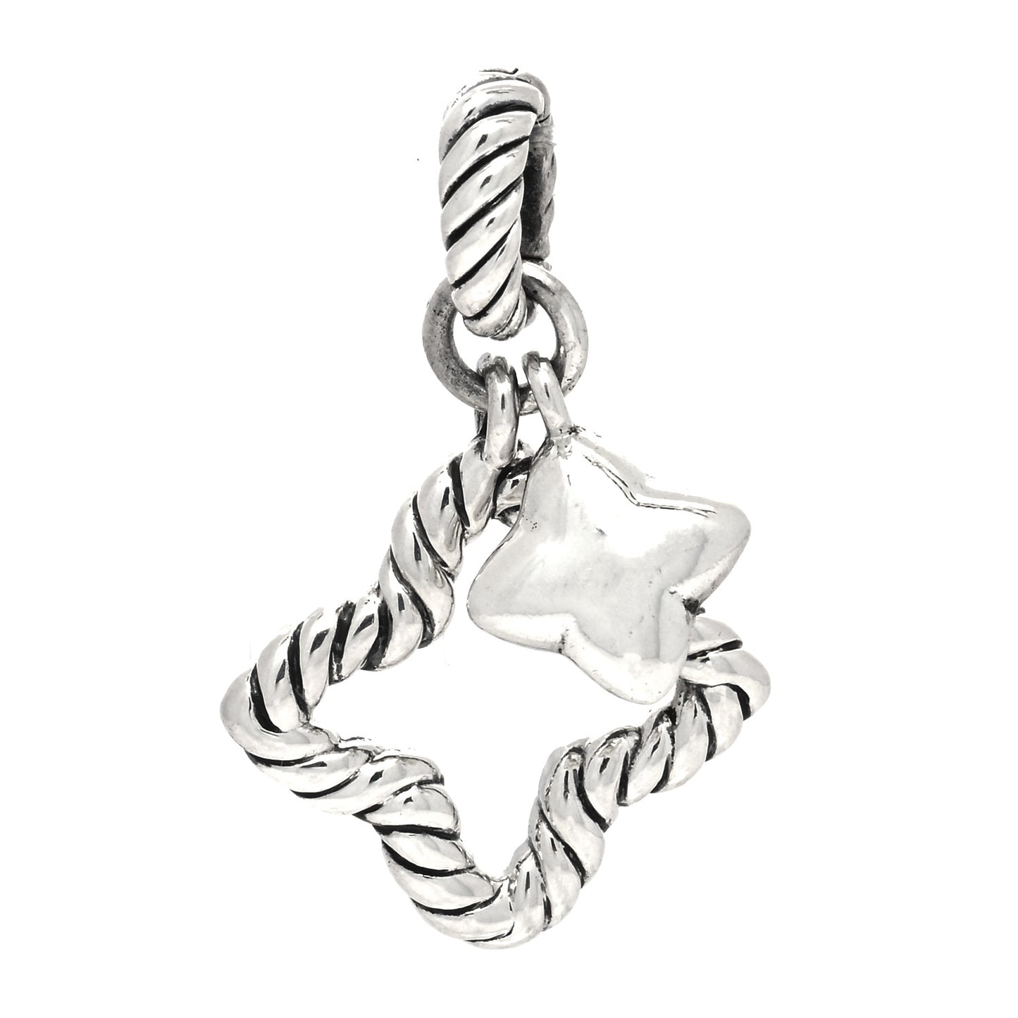 Sterling Silver Double Quatrefoil Enhancer Charm Pendant