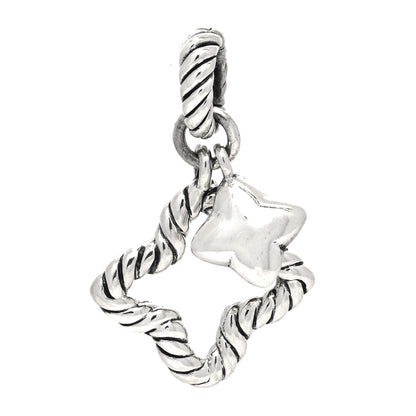 David Yurman Sterling Silver Double Quatrefoil Enhancer Charm Pendant 1 of 4
