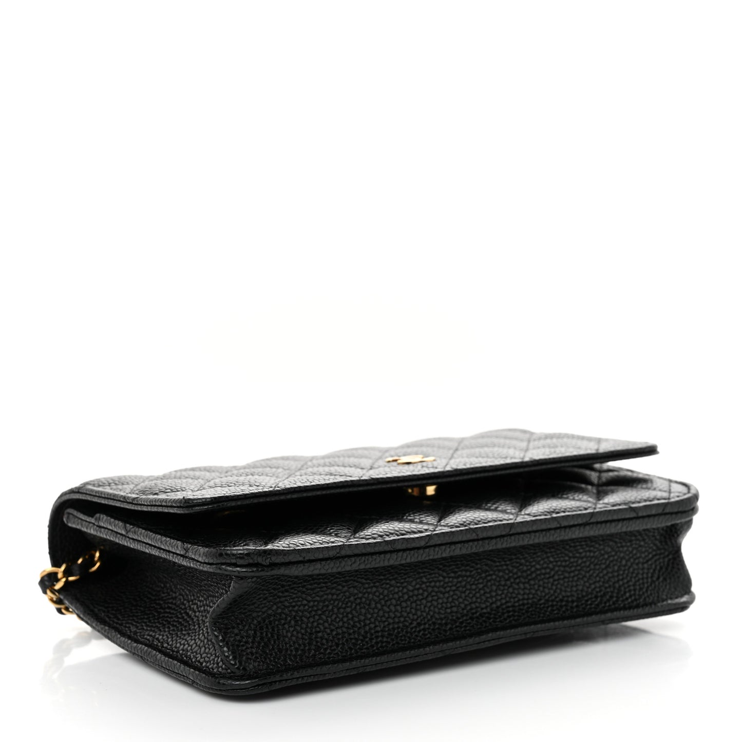 Caviar Quilted Wallet on Chain WOC Black