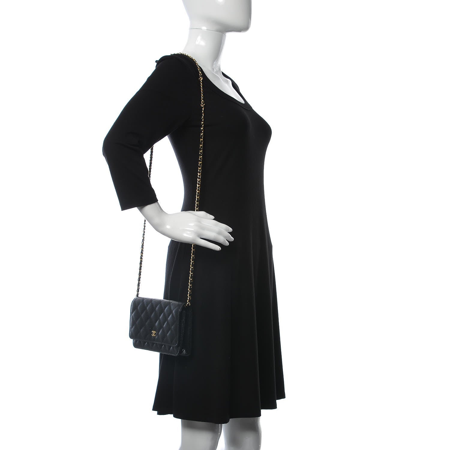 Chanel Caviar Quilted Wallet On Chain WOC Black 2 of 11