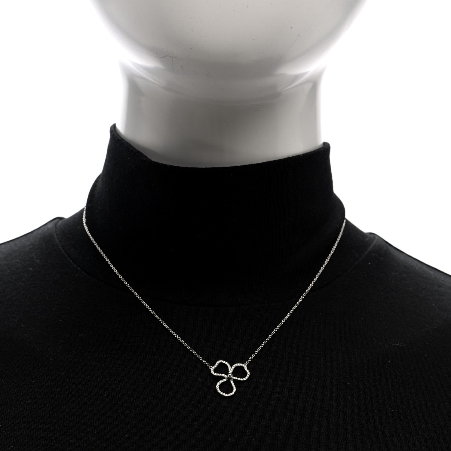 Tiffany Platinum Diamond Small Paper Flowers Pendant Necklace 3 of 4