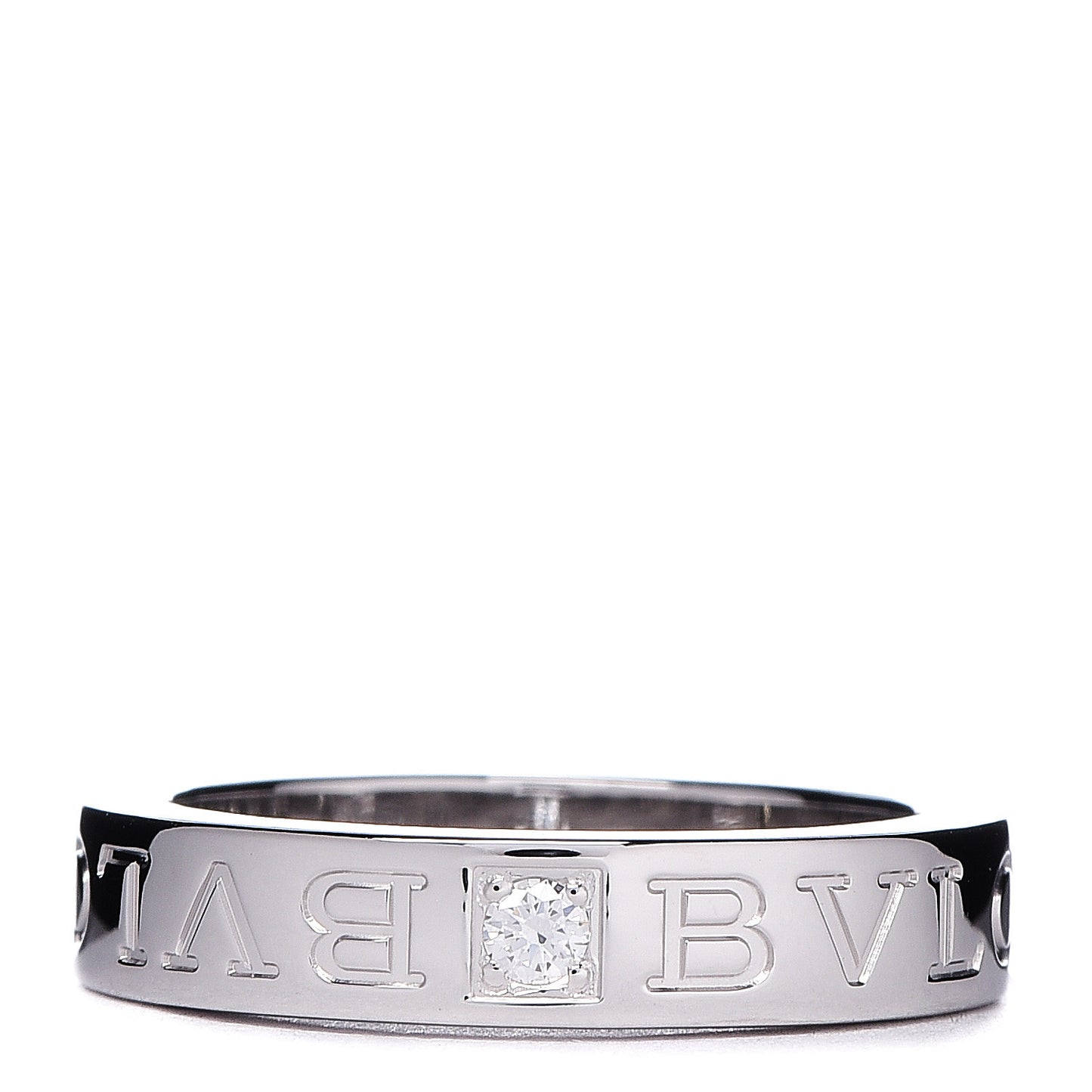 18K White Gold Diamond B.Zero1 Essential Band Ring 50 5.25