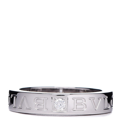 Bulgari 18K White Gold Diamond B.Zero1 Essential Band Ring 50 5.25 1 of 4