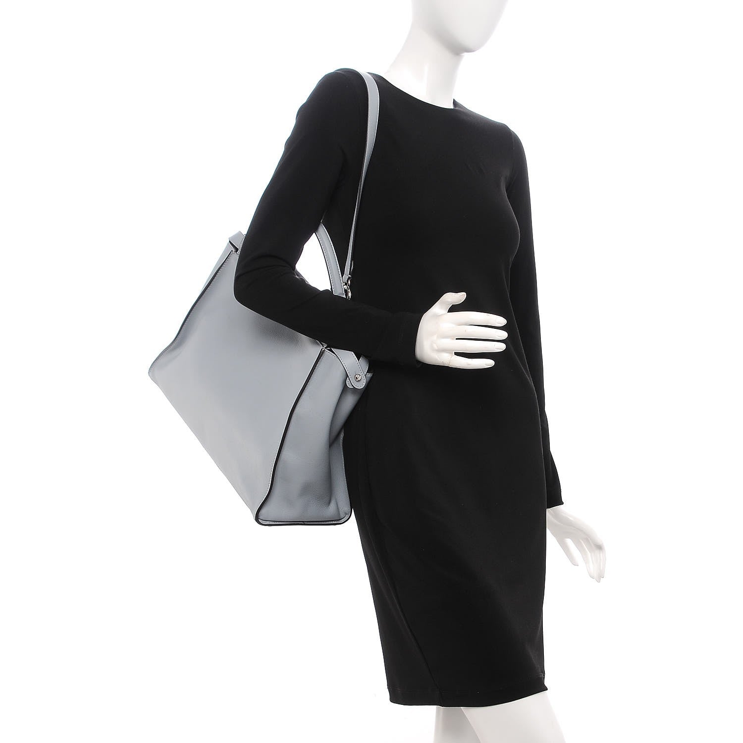 Fendi Vitello Dolce Large Peekaboo Iconic Satchel Polvere Graphite 2 of 14
