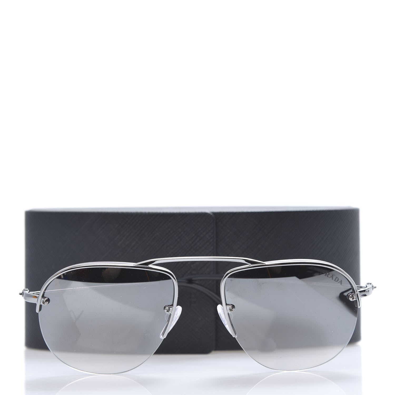 Prada Metal Round Sunglasses SPR 58O Black 8 of 8