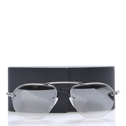 Prada Metal Round Sunglasses SPR 58O Black 8 of 8