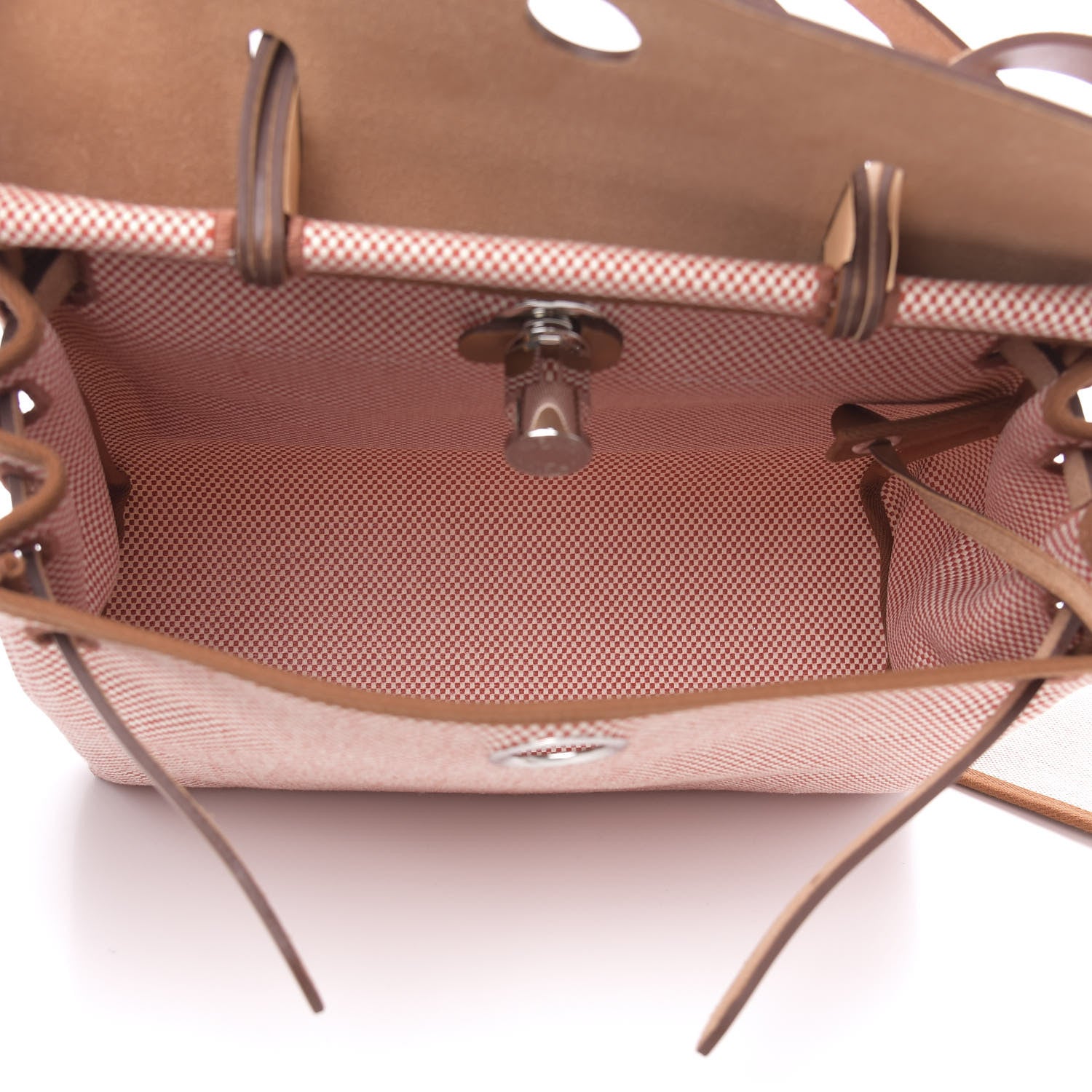 Hermes Criss Viking Vache Hunter Herbag Zip Retourne 31 PM Ecru Sanguine Fauve 7 of 12