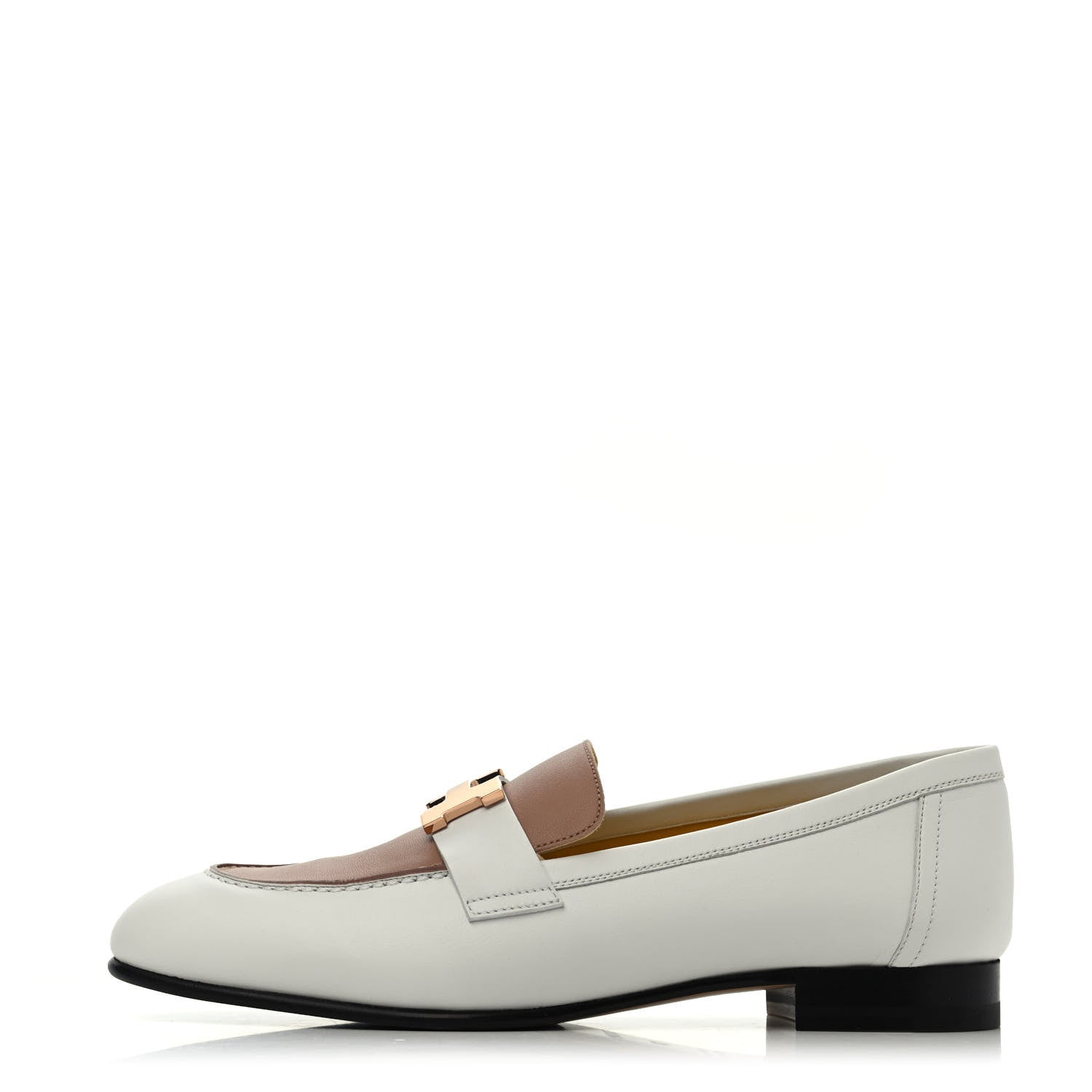 Hermes Calfskin Womens Paris Loafers 36 White Bois De Santal 1 of 4