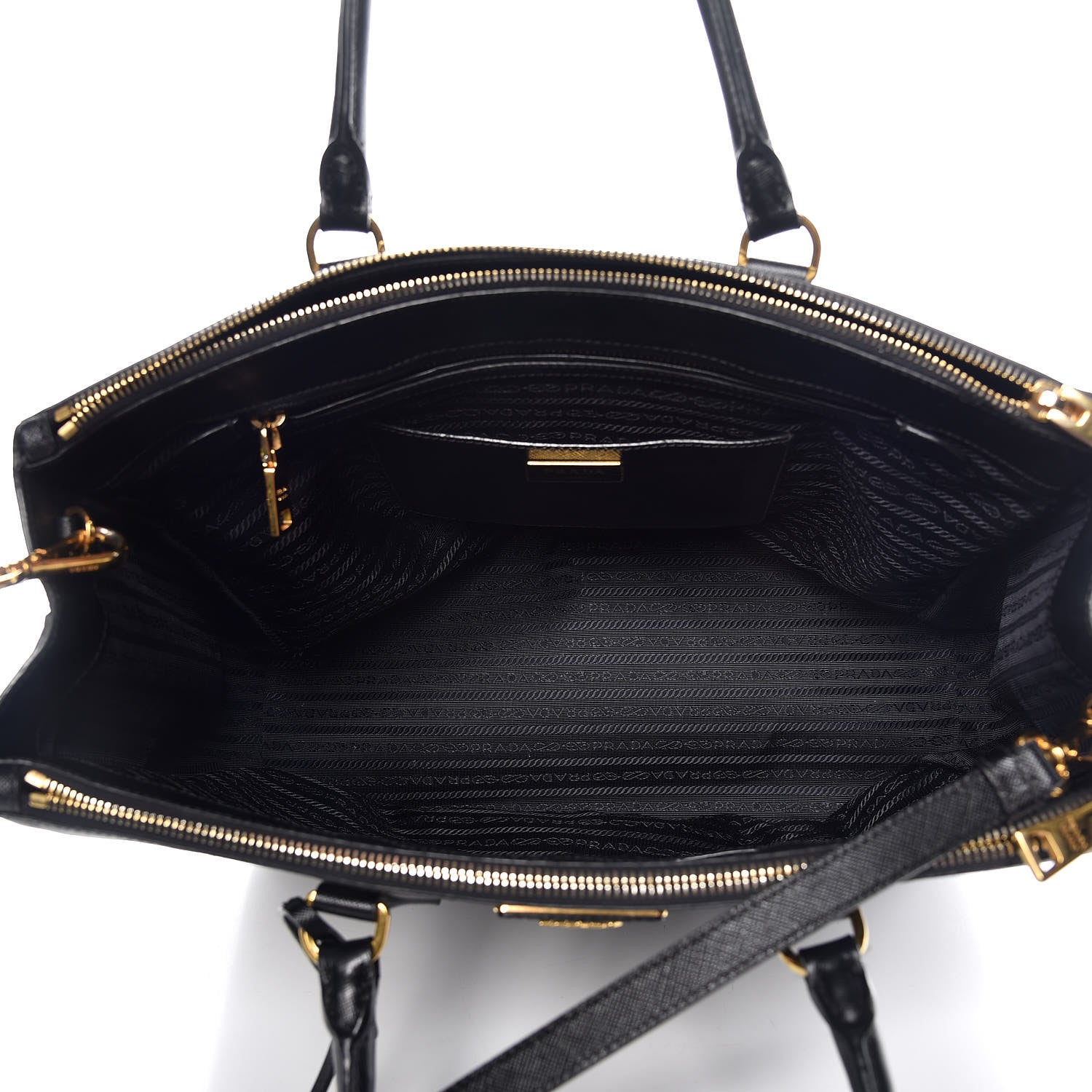 Prada Saffiano Large Galleria Double Zip Tote Black 7 of 12