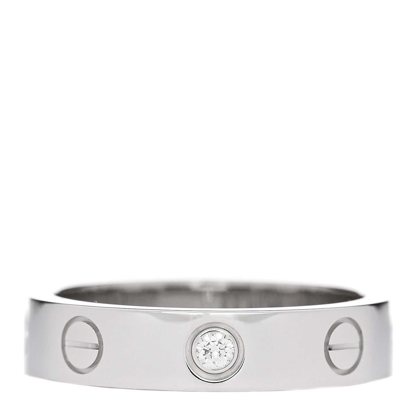 18K White Gold Diamond 4mm LOVE Wedding Band Ring 49 5