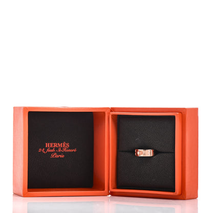 Hermes 18K Rose Gold Diamond PM Kelly Ring 46 3.75 5 of 5