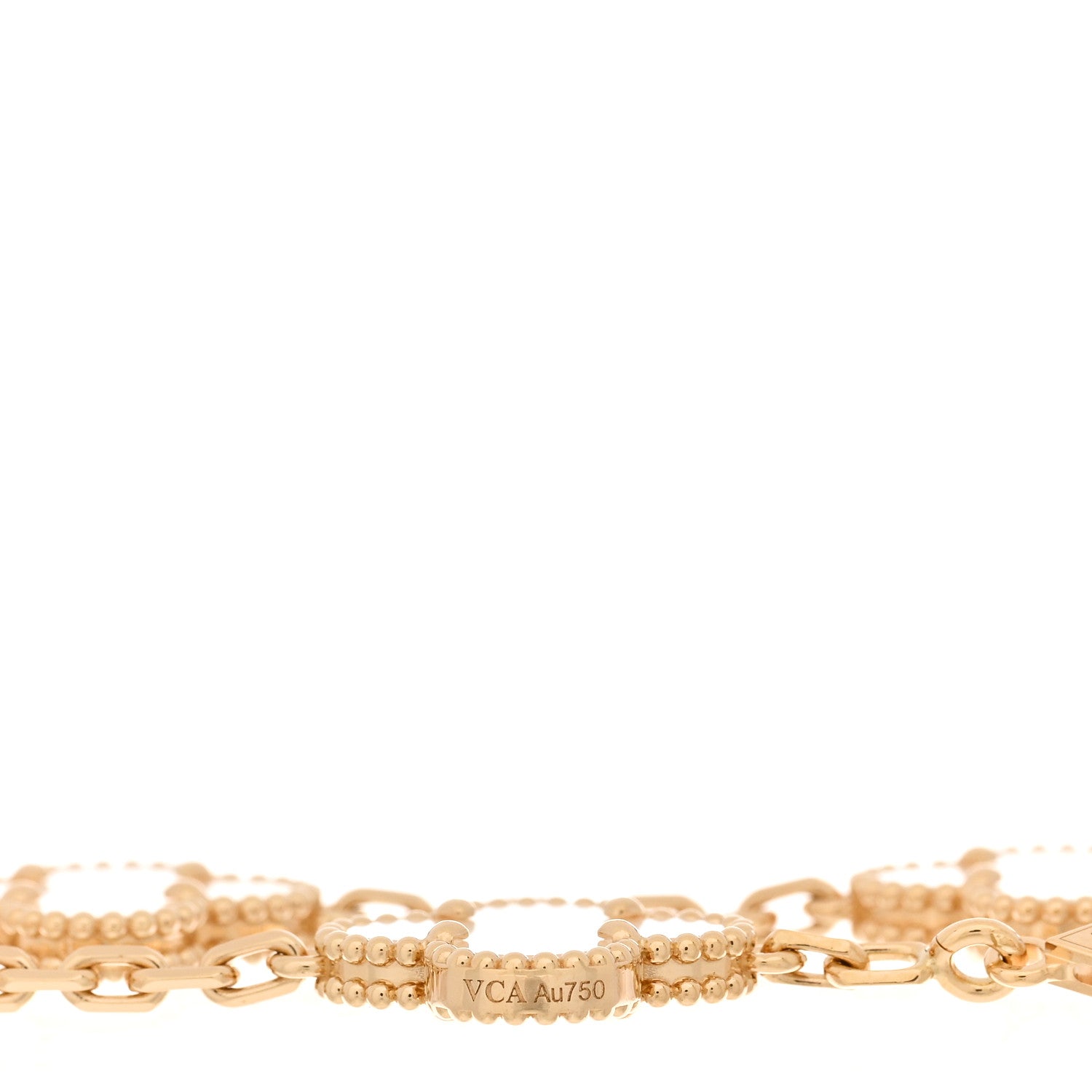 Van Cleef & Arpels 18K Yellow Gold Mother of Pearl 5 Motifs Vintage Alhambra Bracelet 3 of 3