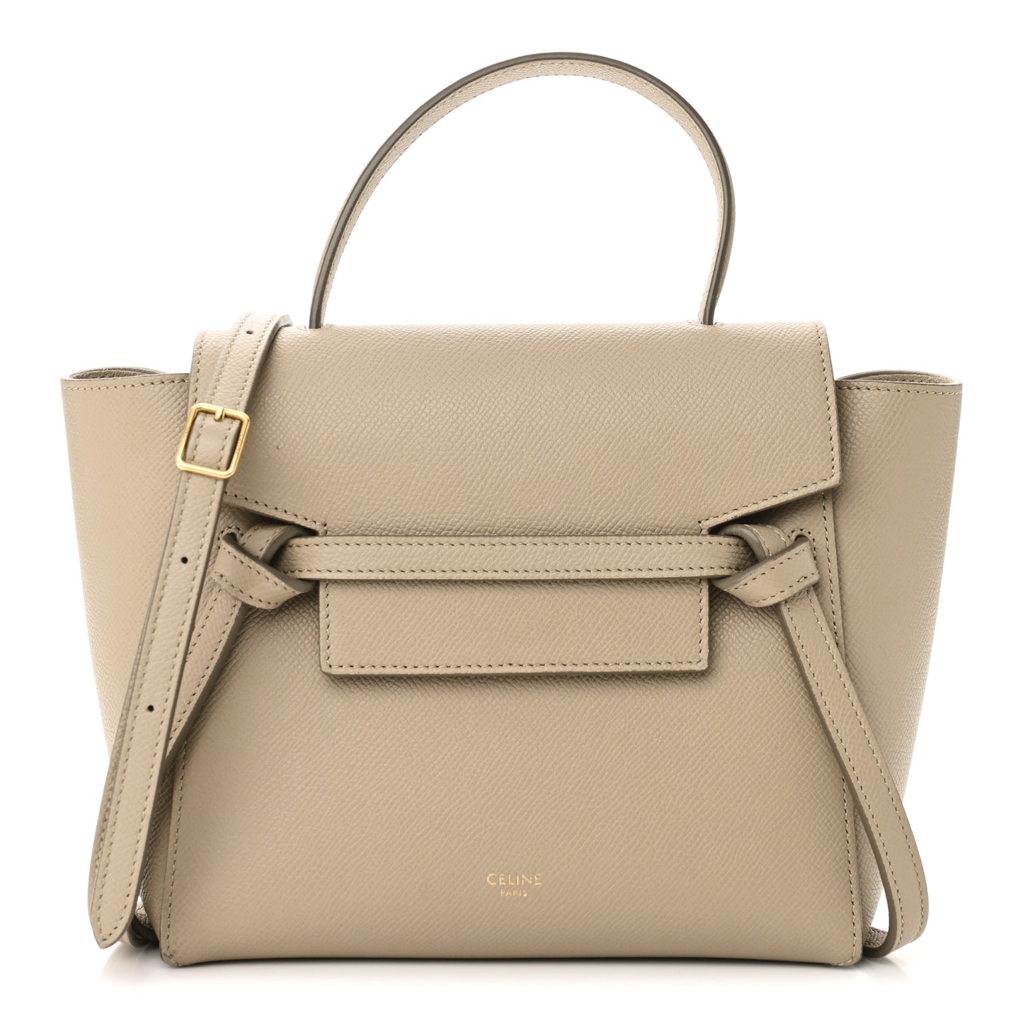 Grained Calfskin Nano Belt Bag Light Taupe